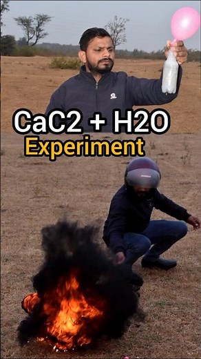 12th Science Experiment, CaC2 + H2O Experiment #science #experiment