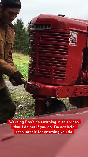 Starting a farmall H with the hand crank