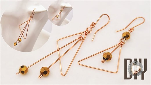 Jewelry making tutorials earrings | Triangle earrings simple in 5 minutes for beginners 995