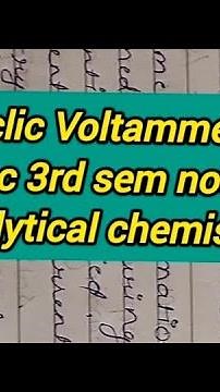 Cyclic Voltammetry principle and instruction notes msc 3rd semester analytical chemistry #msc