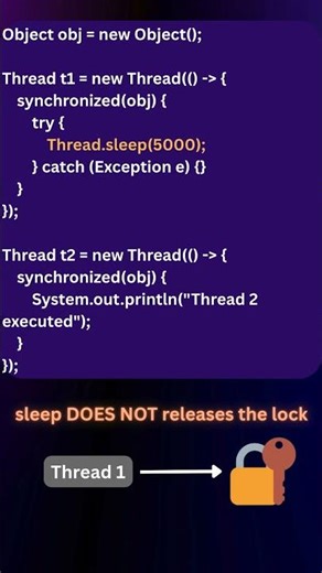 sleep vs wait = GAME CHANGER 🔥Don’t miss this concept#TechReels #Java #InterviewTips #codecircuit