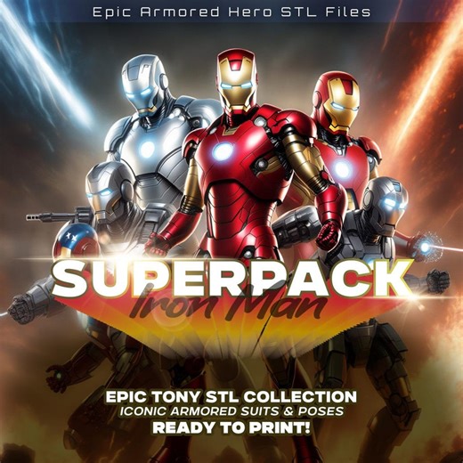 Iron Man STL Super Pack | Armored Hero 3D Print Files | Marvel Inspired STL Figures | High Detail STL Models / Gifts - Etsy