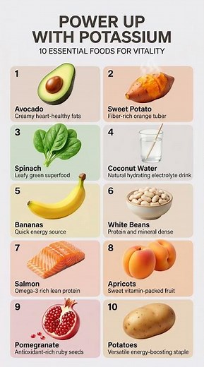 10 High Potassium Foods for Energy | Best Potassium Sources #healthyfood #easynutrition