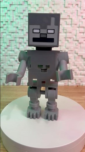 3d printed Minecraft skeleton #minecraft #skeleton#3dprinting #bambulab #3d ￼