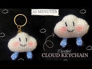 Cutest Crochet Cloud Keychain ☁️ | Easy Amigurumi DIY
