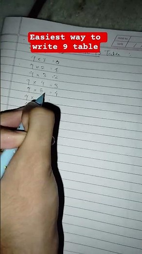 easy way to write 9 table