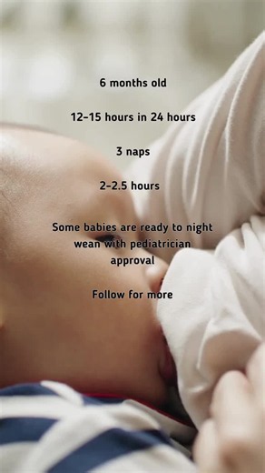 6 months is such a fun sleep milestone! 🥰 By this age, many babies are settling into a pretty predictable rhythm with 3 naps during the day and roughly 12–15 hours of total sleep in 24 hours. A typical day might include: 🍼 3 naps 😴 About 2–2.5 hours of daytime sleep 🌙 A solid stretch of nighttime sleep And if your baby is still waking to eat overnight, that can be completely normal! Some babies may be ready to begin night weaning around this age, but always check with your pediatrician first