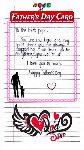 Father's Day Card/Father's day card writing /Happy Father's Day 2026 writing / Father's Day Message