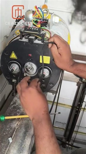 Arani testing commission started encoder wire fixing video #lift #carparkinglift #elevator