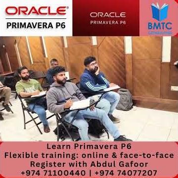 Primavera P6 Project Management Training Kick-Off | Online & Classroom | BMTC Qatar