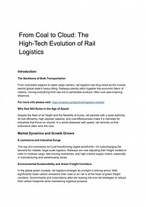 From Coal to Cloud: The High-Tech Evolution of Rail Logistics - SlideServe