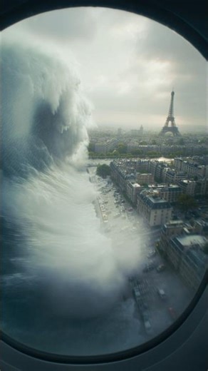 Watching Paris Get Swallowed by a Tsunami 😨 | POV 4K AI Edit #shorts