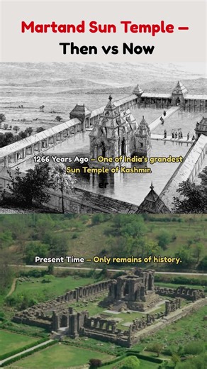 Martand Sun Temple: Then vs Now 🏛️ #shorts #history #archaeology #heritage #viral