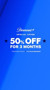 1.9K views | Don't miss your chance to save on a mountain of entertainment! Save 50% for 3 months! Limited time offer: $5.49 per month. Offer Ends 12/02/24 | Paramount+ | Facebook
