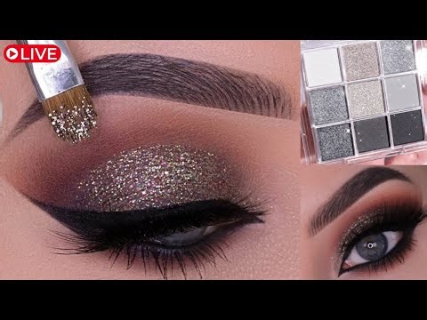 Easy Natural Glitter Smokey Eyes Live | Bridal Makeup Tutorial Step by Step