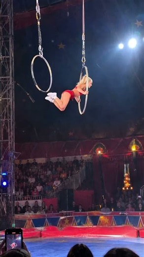 She Switched Aerial Hoops Mid-Air 😱 | Incredible Circus Performance #amazingstunt #circusstunt