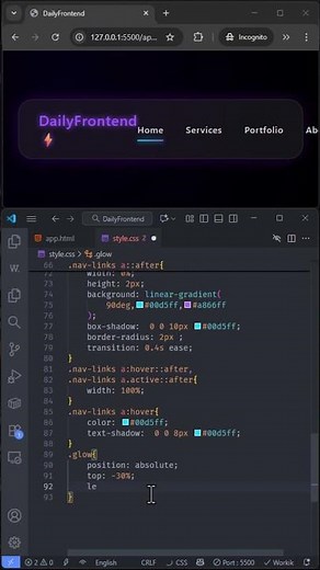 Animated Menu Bar | HTML and CSS