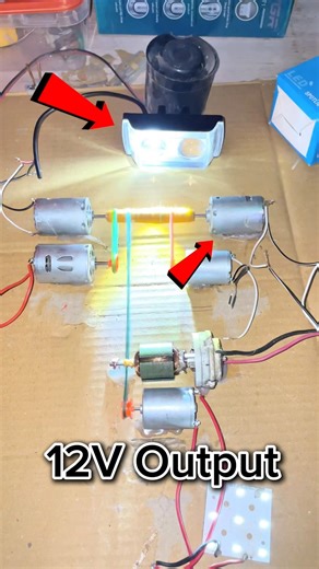 एक मोटर से 12V बिजली 😱 | DC Motor Generator Experiment | LED & Headlight Test