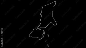 Parrot Cay district map of Turks and Caicos Islands outline animation