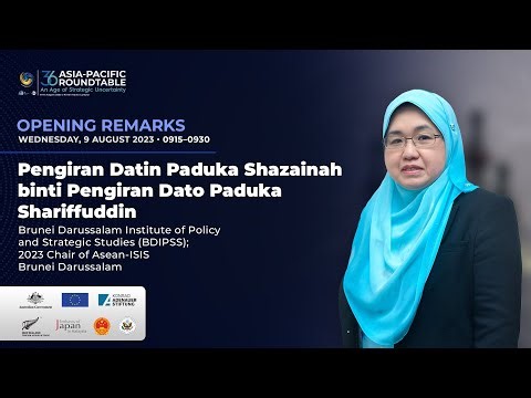 Opening remarks by Pengiran Datin Paduka Shazainah Pengiran Dato Paduka Shariffuddin