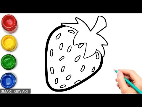 How To Draw Strawberry | Strawberry Drawing | Draw Smart