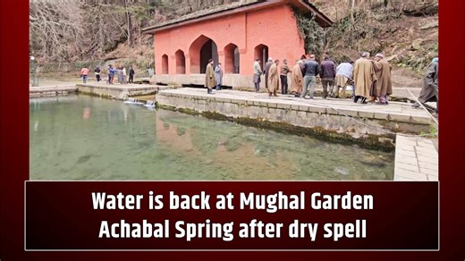 Water is back at Mughal Garden Achabal Spring after dry spell