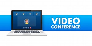 Video conference online meeting work videoconferencing and online meeting workspace | Premium Vector