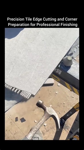 Precision Tile Edge Cutting and Corner Preparation for Professional Finishing.