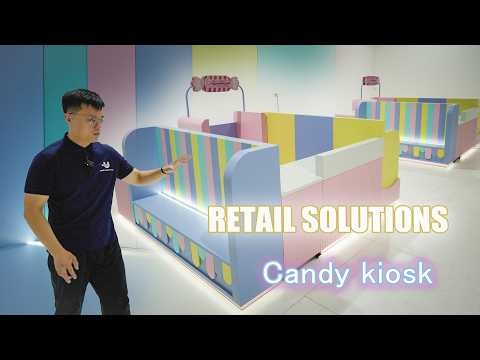 Custom Candy Counter | Curved Aesthetics & Fresh Colors, Factory Completed.