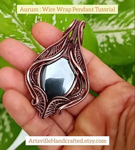 Aurum : Wire Wrapped Pendant Tutorial by ArtsvilleHandcrafted #wirewrapping #wirewrap #wiretutorial