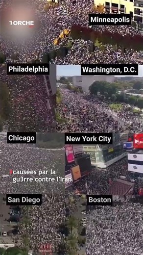 Manifestations massives contre Trump à cause de la gu3rre contre l’Iran