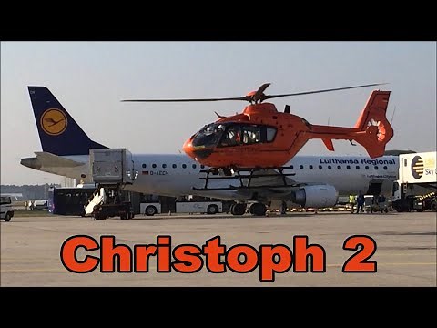 Vorfeldaufsicht geleitet Christoph 2 Rettungshubschrauber