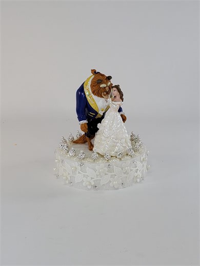 Disney Beauty and the Beast Wedding Cake Topper. Belle and Beast Wedding Centerpiece Decoration. A Fabulous Piece for Your Memories.