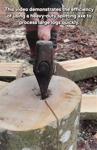 Fast & Satisfying Wood Splitting: The Ultimate Splitting Axe Technique!