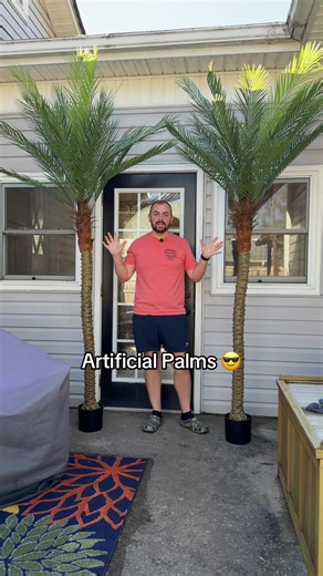 POV: you wanted a tropical backyard but not the tropical maintenance 🌴✨ These artificial palm trees just upgraded the whole vibe and I don’t have to water them, trim them, or stress about them dying in 3 weeks 😅 Rain? Sun? Forgetting they exist? They’re still thriving. If you’ve been wanting that resort-style backyard without hiring a landscaper or replacing dead plants every season… this is it. Perfect around the patio, by the pool, or even just to make your fence line look less boring. Insta