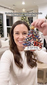 Personalized "America 250 Family Christmas Tree" 3D Acrylic Ornament - Custom Gift for Family