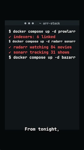 The *arr Stack In 5 Commands (Full Setup) #prowlarr #radarr #sonarr #jellyfin #productivity
