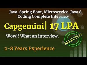 Capgemini Java Interview 2024 | Java | Spring Boot | Microservices | Database