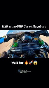 1.8M views · 58K reactions | Ninja H2R  vs 1100BHP Super Car  vs Hayabusa  Drag Race ☠️ #kawasaki #ninja #h2r #h2rtopspeed #vs #supercars #suzuki #hayabusa #Racing #race #fb #tranding #viralvideo #viralshorts | Reyaj R | Facebook