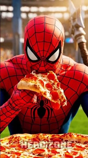 Superheroes Battle It Out: Hulk Dominates the Pizza Eating Contest!