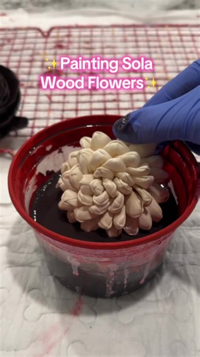 Hand painting sola wood flowers in deep black 🖤 Someone told me to try gothic flowers and honestly I get it now. Painting a gothic bouquet that feels calm and dramatic at the same time. (Phantom of the opera cords) These are hand-painted sola wood flowers, not fresh, not dyed in a factory. Just me, a bowl, and black paint. If you want a moody floral moment that actually lasts, this might be it. #gothflowers #blackflowers #blackroses #woodflowers #gothwedding