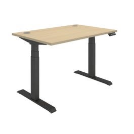 TC Office Rectangular Dual Motor Sit Stand Desk - 1200X800 - Oak/Black