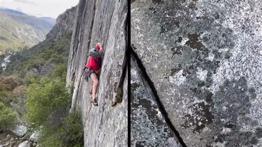 Halfway up the crack - and the gear was questionable