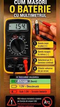 Cum măsori corect o baterie cu multimetrul? 🔋⚡