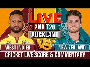 West Indies vs New Zealand Live | 2nd T20 | Cricket Live Score & Commentary