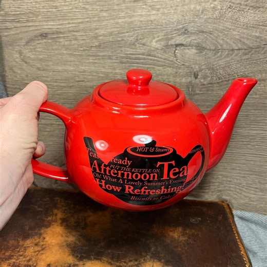 Vintage the Old Pottery Company Just Mugs Ltd. Traditional Red Ceramic Teapot for Two - Etsy UK