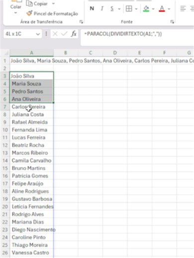 Copiar nomes do ChatGPT para Excel passo a passo