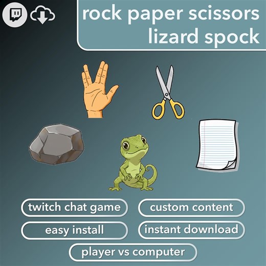 Twitch Chat Game Widget: Rock Paper Scissors Lizard Spock (digital Download) - Etsy