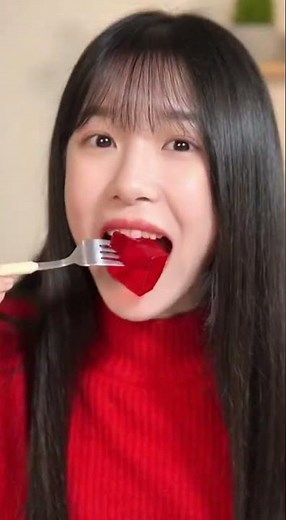 Girl Eating Red Foods Only | Red Food Challenge Mukbang ASMR | Satisfying Eating Sounds