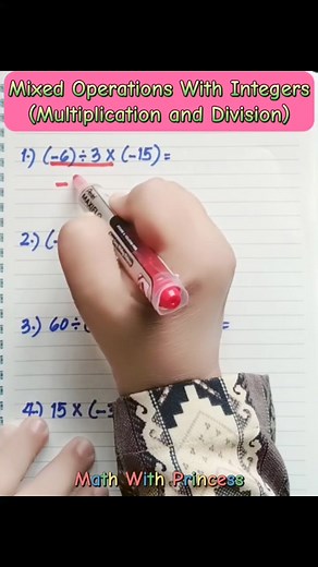 1.6K views · 21 reactions | Mixed Operations With Integers (Multiplication and Division) #math #mathviral #mathviralvideo #mathematics #mathschallenge #integers #mixedoperations #mathisfun #reels#reelsfb #reelsviralfb #fypシ゚viralシ #fypシ | Math with Princess | Facebook